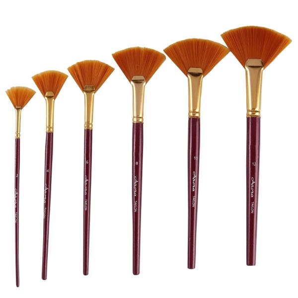 Arora Synthetic Golden Fan Brush - Pack of 6
