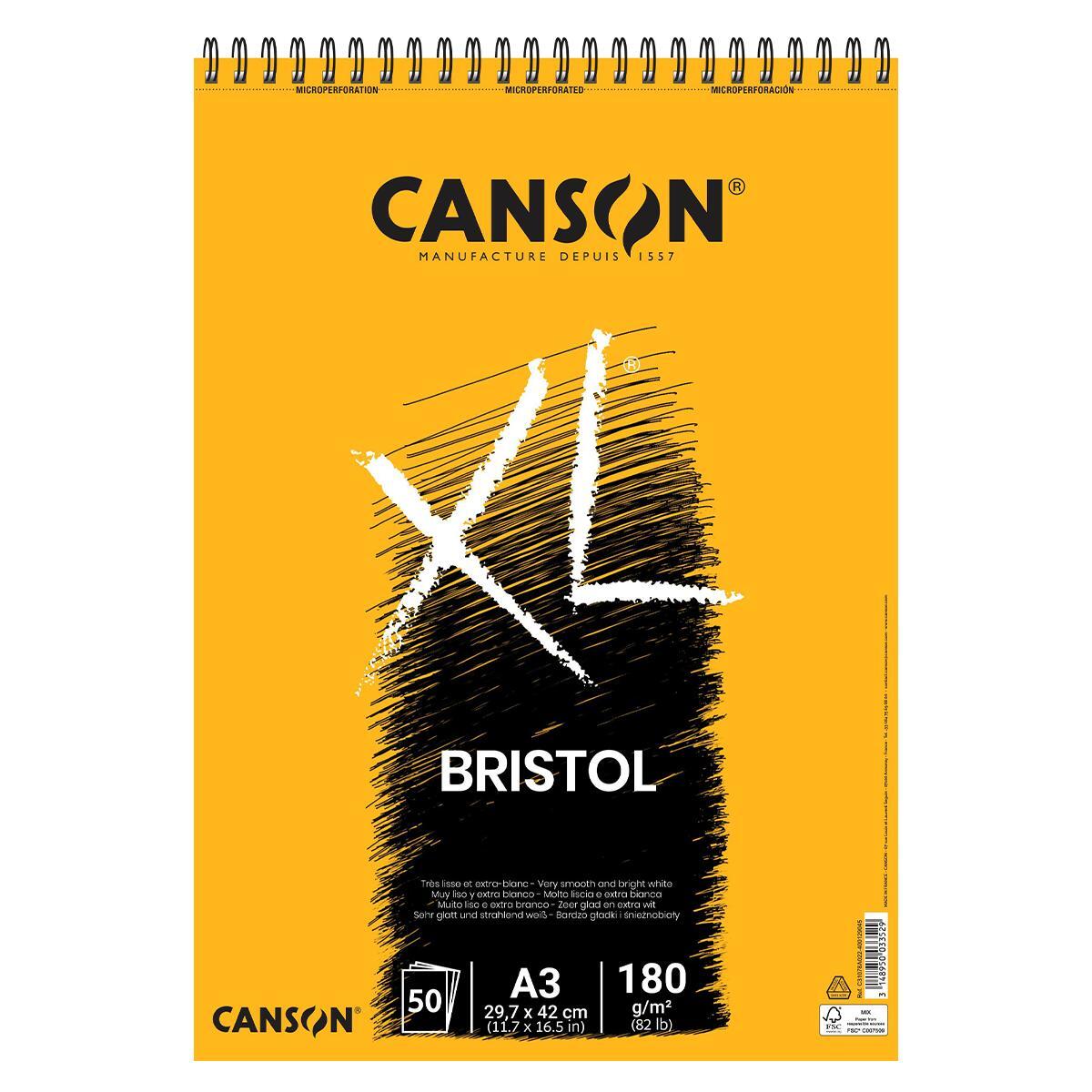 Canson XL Bristol A3 Drawing Pad – 180gsm, 50 Sheets
