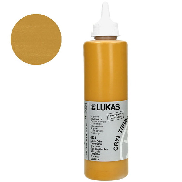 LUKAS CRYL TERZIA Acrylic Paint 500ml - Yellow Ochre