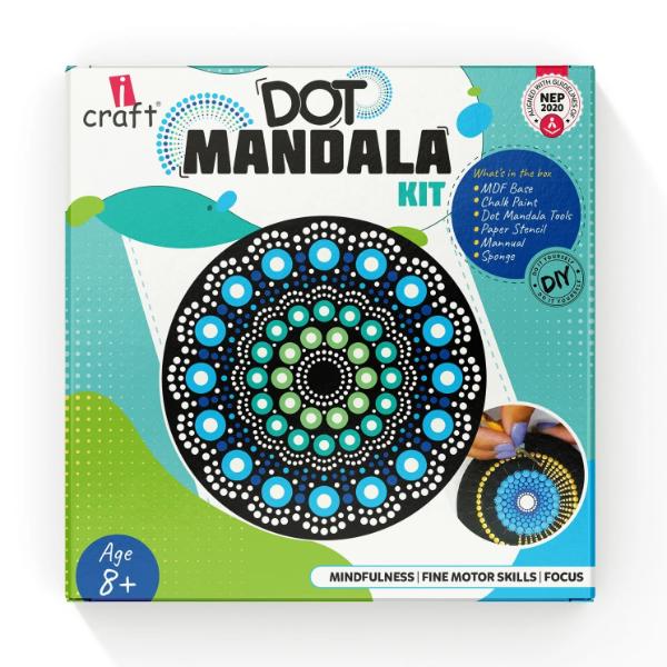 Craft Dot Mandala Kit for Kids & Adults - MDF Coaster Painting Kit, Ages 6+