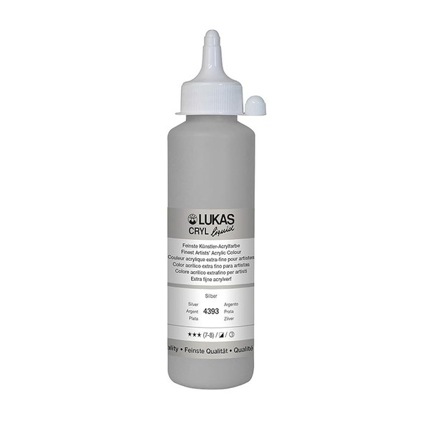 LUKAS CRYL LIQUID Acrylic Paint 250ml - Silver