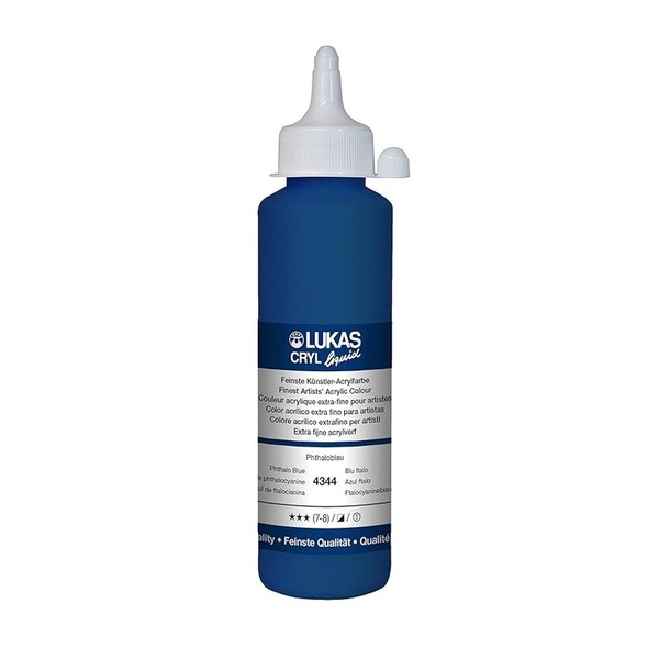 LUKAS CRYL LIQUID Acrylic Paint 250ml - Phthalo Blue
