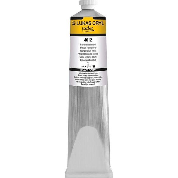 LUKAS CRYL PASTOS Acrylic Paint 200ml - Brilliant Yellow Deep