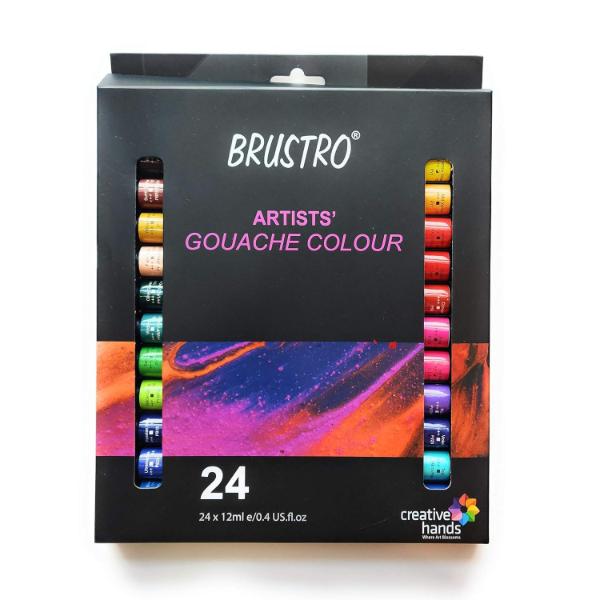 BRUSTRO Artist's Gouache Colour - Set of 24 Colors X 12ml Tubes