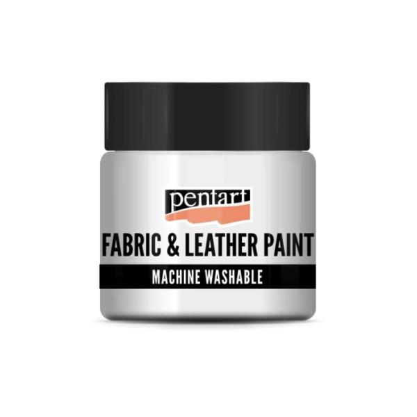 PENTART Machine Washable Fabric & Leather Paint White 50ml