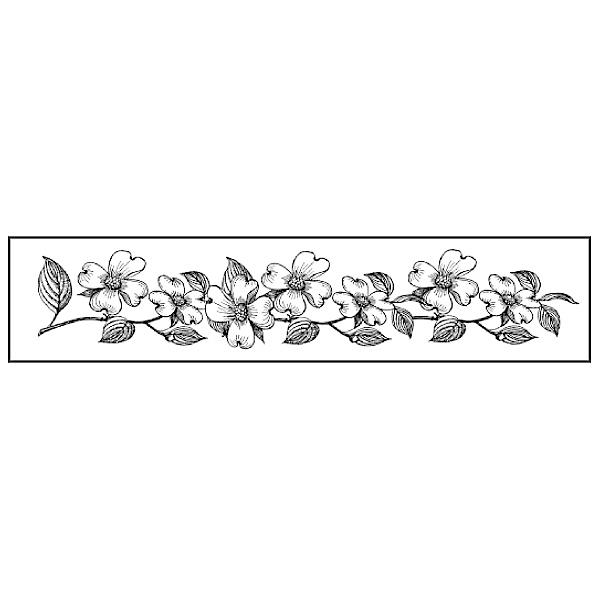 WTKCC77 HD Natural Rubber Stamp 4x18cm - Flower Border