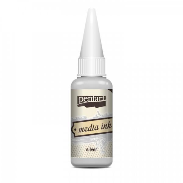 Pentart Media Ink 20 ml Metallic - Silver