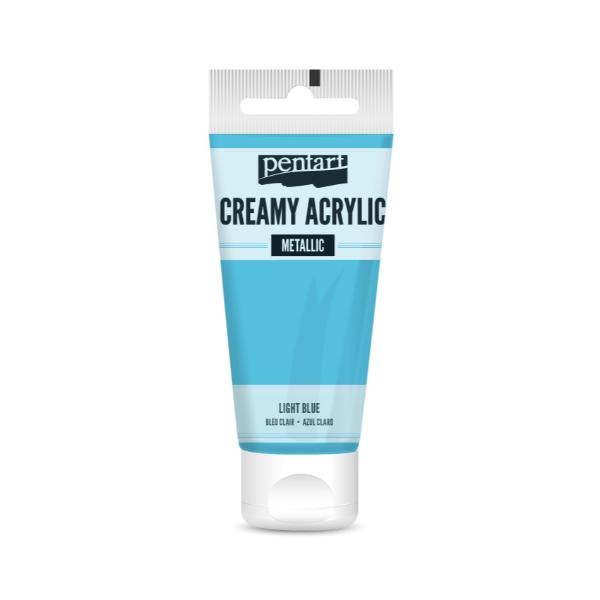 Pentart Creamy Acrylic Paint Metallic Light Blue - 60ml