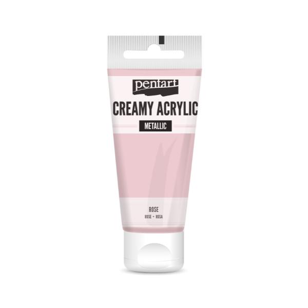 Pentart Creamy Acrylic Paint Metallic Rose - 60ml