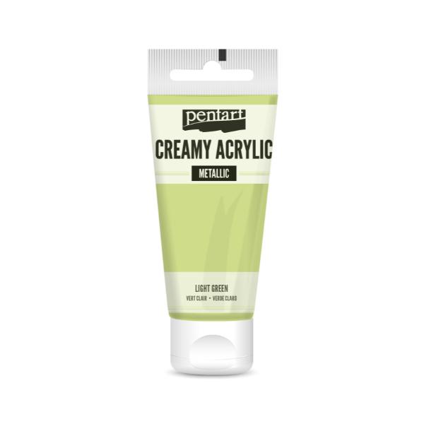 Pentart Creamy Acrylic Paint Metallic Light Green - 60ml