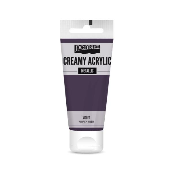 Pentart Creamy Acrylic Paint Metallic Violet - 60ml
