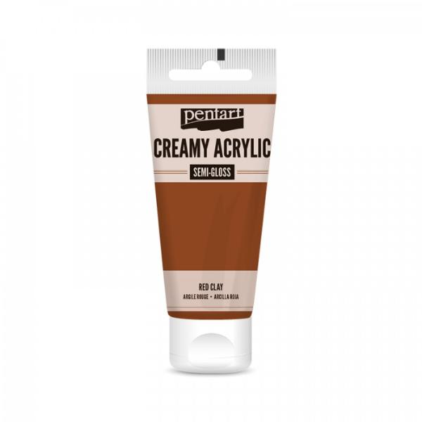 Pentart Creamy Acrylic Paint Semi-Gloss Red Clay - 60ml