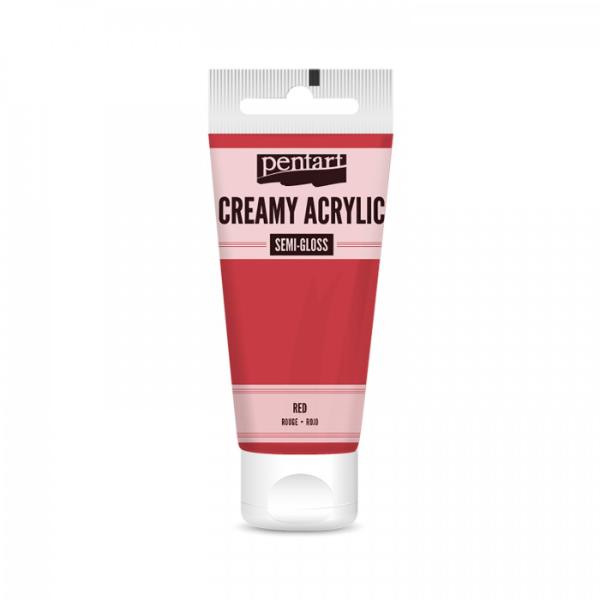Pentart Creamy Acrylic Paint Semi-Gloss Red - 60ml