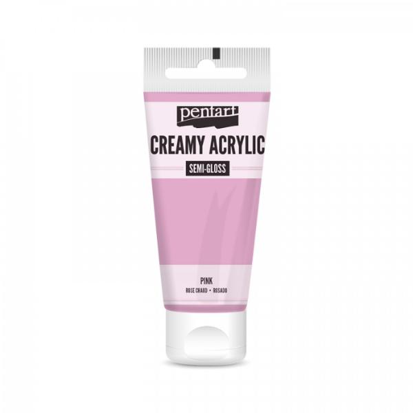 Pentart Creamy Acrylic Paint Semi-Gloss Rose - 60ml