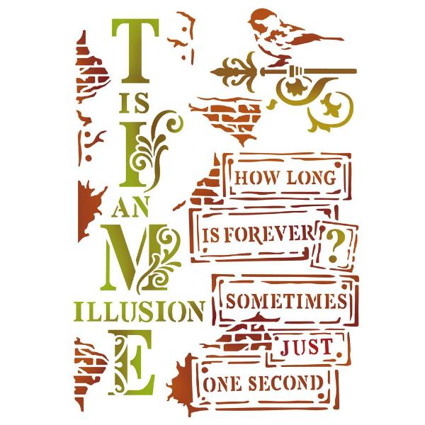 KSD279 Stencil D 20X15cm - Time Is An Illusion