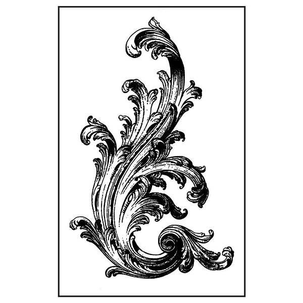 WTKCC135 HD Natural Rubber Stamp 7x11cm - Flourish