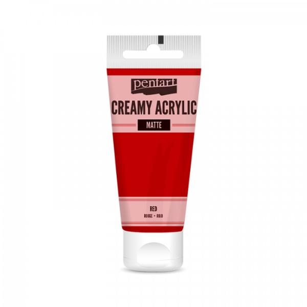 Pentart Creamy Acrylic Paint Matte Red - 60ml
