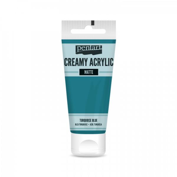Pentart Creamy Acrylic Paint Matte Turquoise Blue - 60ml