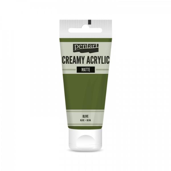 Pentart Creamy Acrylic Paint Matte Olive - 60ml