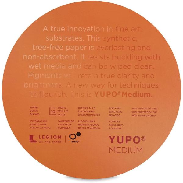 Legion YUPO Medium Round Paper 200gsm- 8"x8" - 10 Sheets