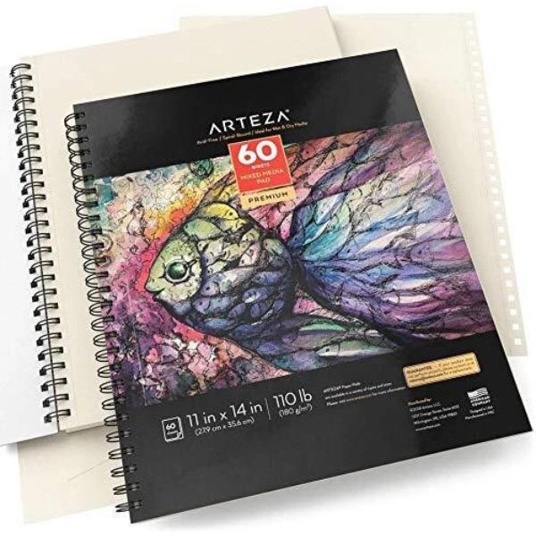 ARTEZA Mixed Media Pad, 11" x 14", 60 Sheets, 180gsm