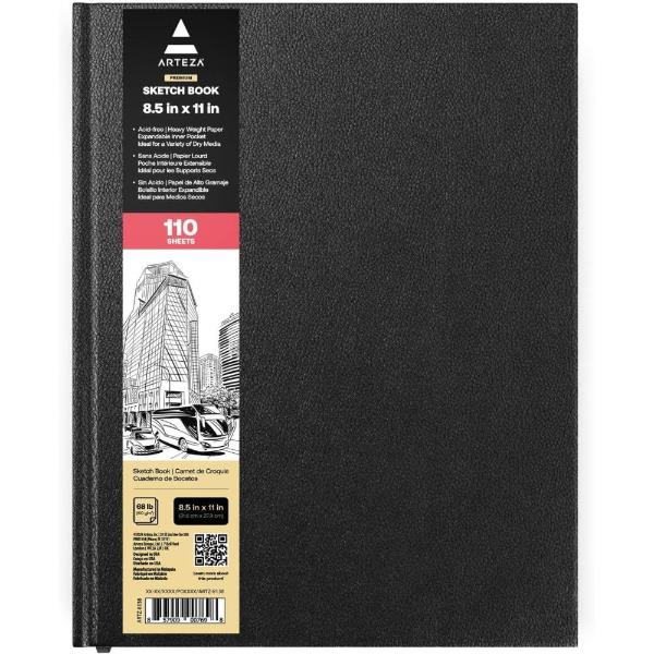 ARTEZA Hardcover Sketch Book 8.5 x 11 Drawing Pad 100 Sheets
