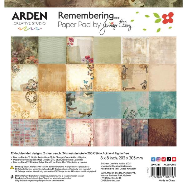 Remembering... 8in x 8in Paper Pad