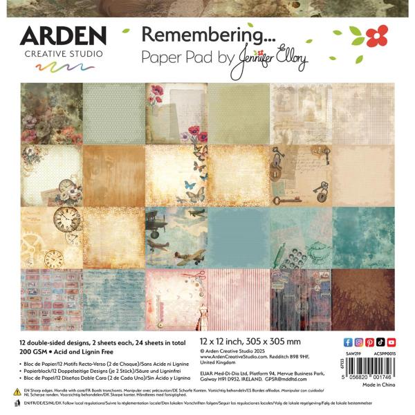 Remembering... 12in x 12in Paper Pad