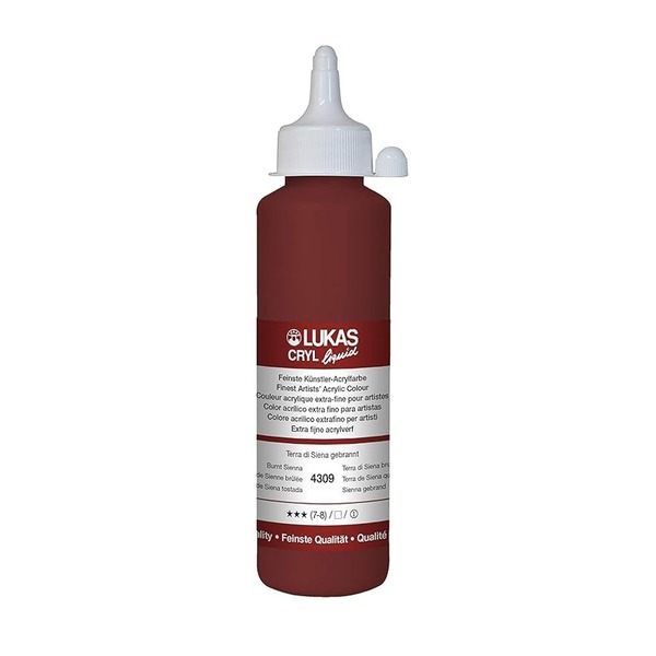 LUKAS CRYL LIQUID Acrylic Paint 250ml - Burnt Sienna