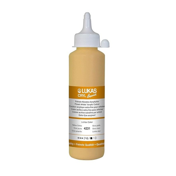 LUKAS CRYL LIQUID Acrylic Paint 250ml - Yellow Ochre