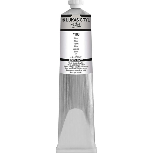 LUKAS CRYL PASTOS Acrylic Paint 200ml - Silver