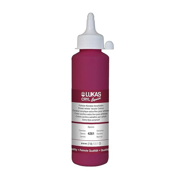 LUKAS CRYL LIQUID Acrylic Paint 250ml - Carmine
