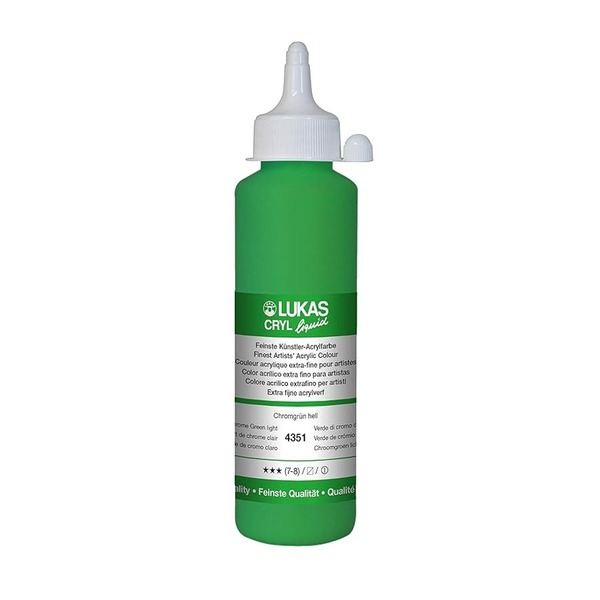 LUKAS CRYL LIQUID Acrylic Paint 250ml - Chrome Green Light