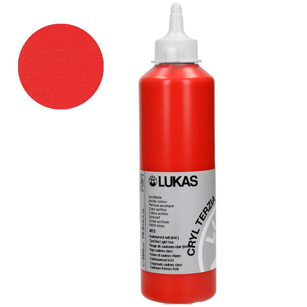 LUKAS CRYL TERZIA Acrylic Paint 500ml - Cadmium Red Light Hue