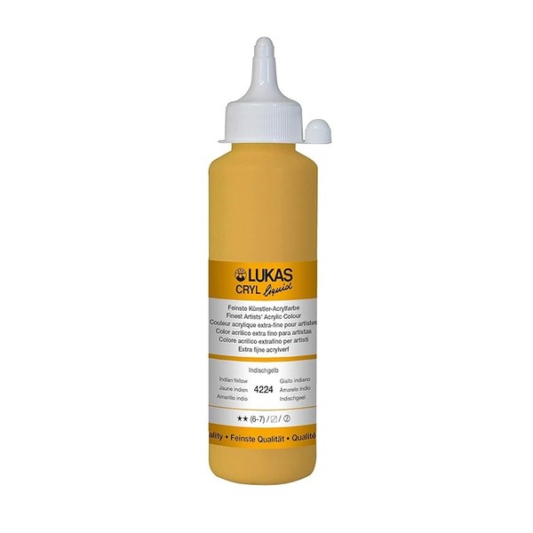 LUKAS CRYL LIQUID Acrylic Paint 250ml - Indian Yellow
